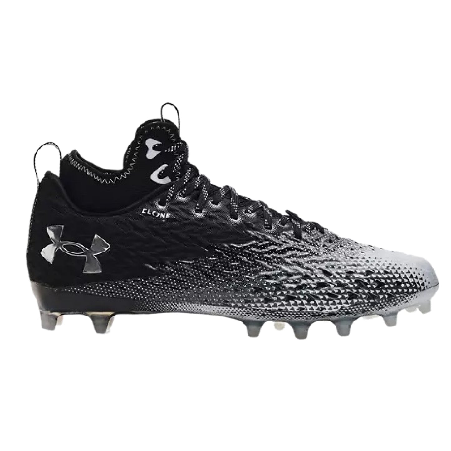 Under Armour Men’s Spotlight Clone 3.0 Football Cleats - Black/White/Silver