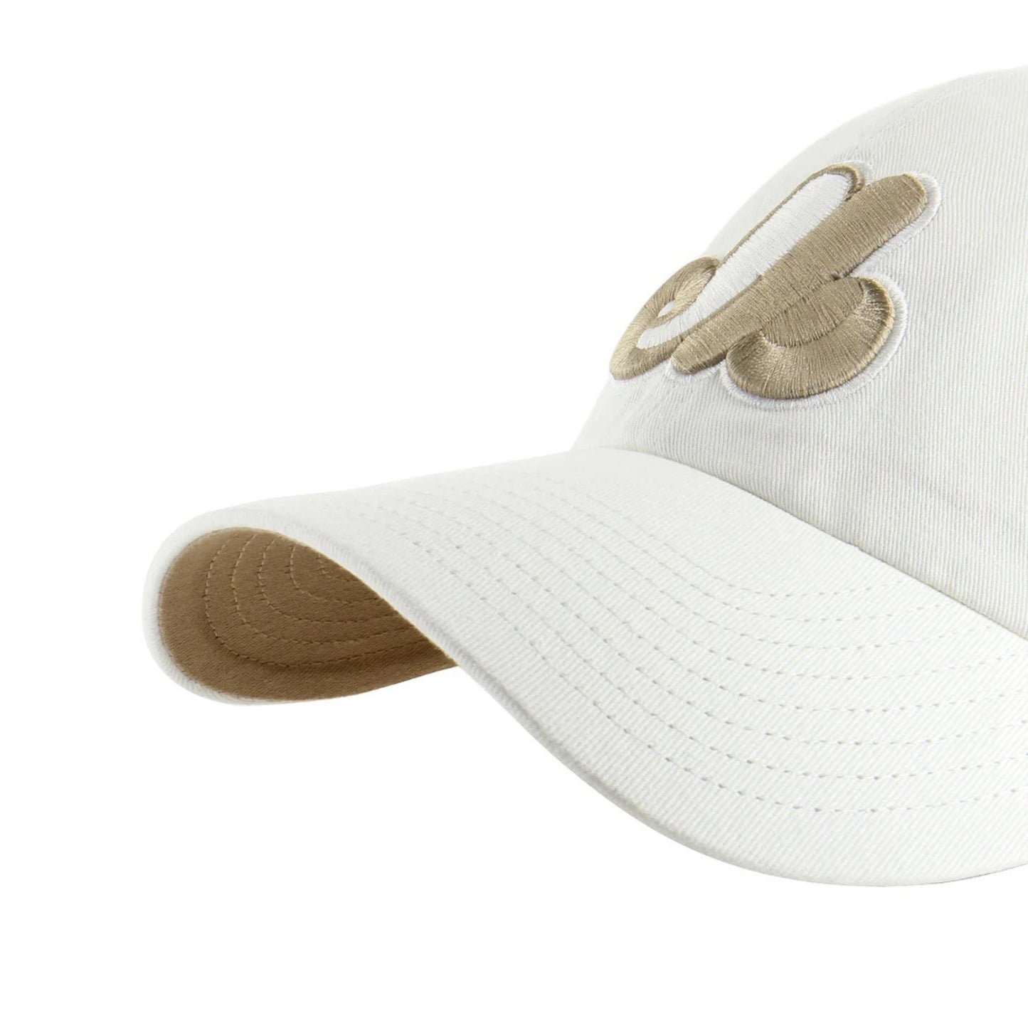 Montreal Expos MLB 47 Brand Men’s White/Khaki White Noise Clean Up Adjustable Hat