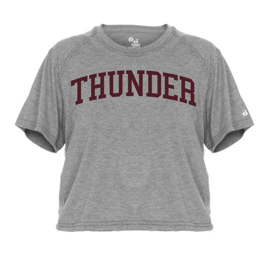 TH24 - Women’s Triblend Crop Tee - Grey