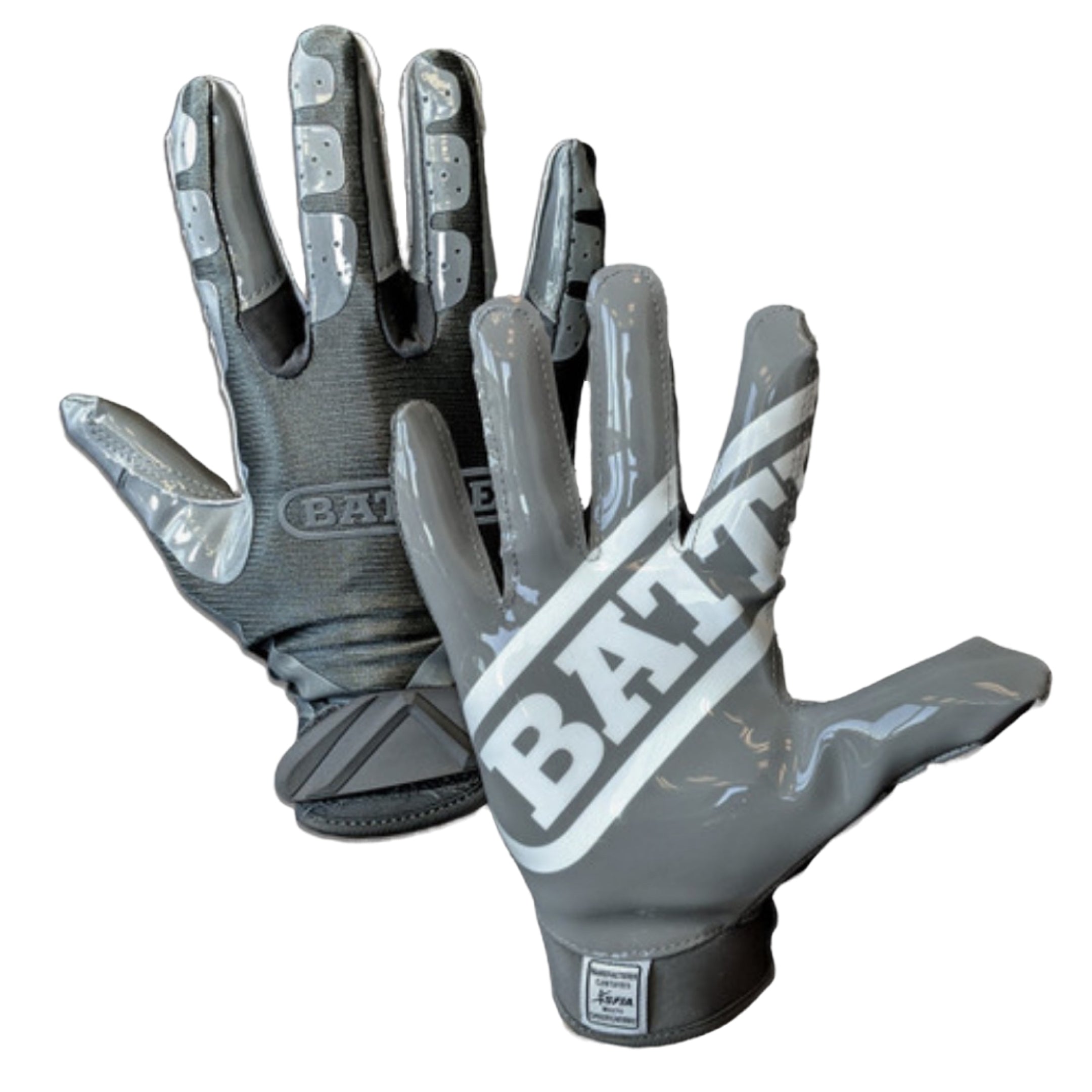 Grey football gloves on sale