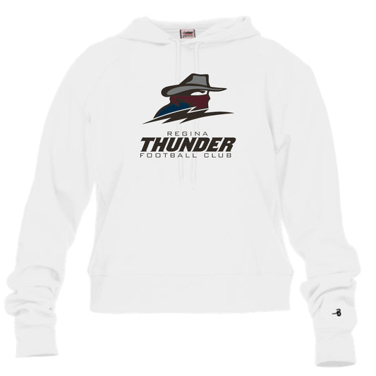 TH24 - Ladies Athletic Fleece Crop Hoodie White