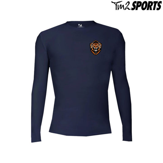 TDFB25 - Pro Compression L/S Crew - Navy (Logo 2)