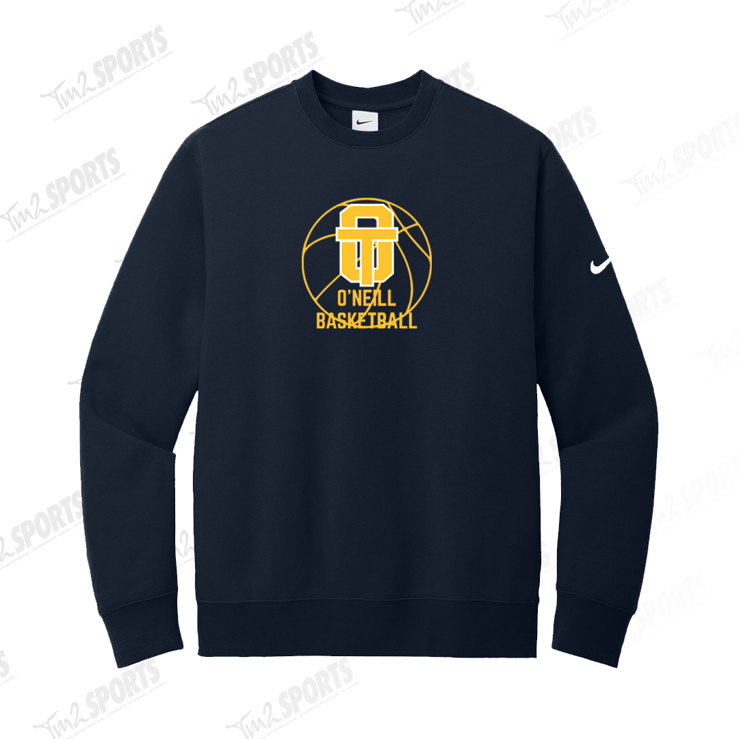 ONBB25 - Nike Club Fleece Sleeve Swoosh Crew - Navy