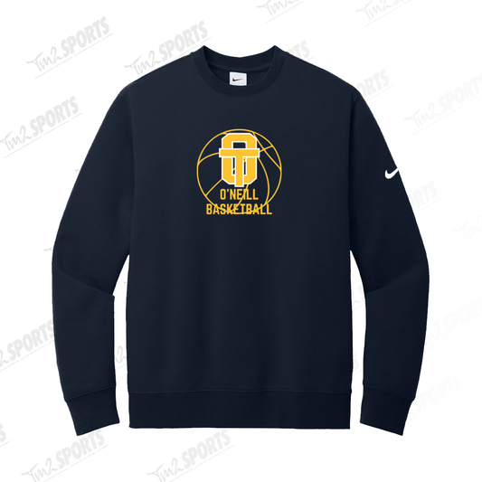 ONBB25 - Nike Club Fleece Sleeve Swoosh Crew - Navy