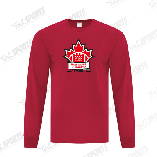 WOM26 - Unisex Triblend Long Sleeve Tee - Red