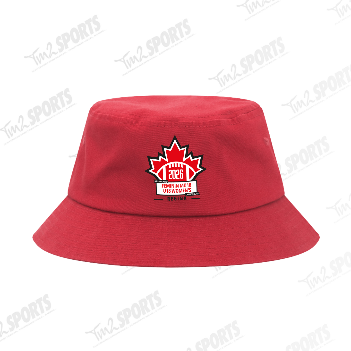 WOM26 - Cotton Twill Bucket Hat - Red