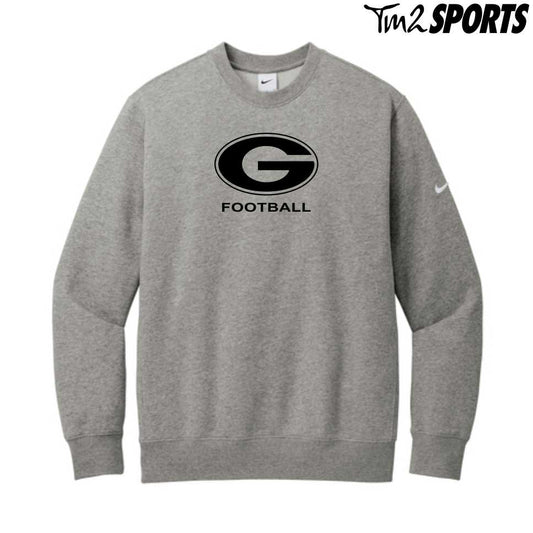 STJFB25 - Nike Club Fleece Sleeve Swoosh Crew - Grey