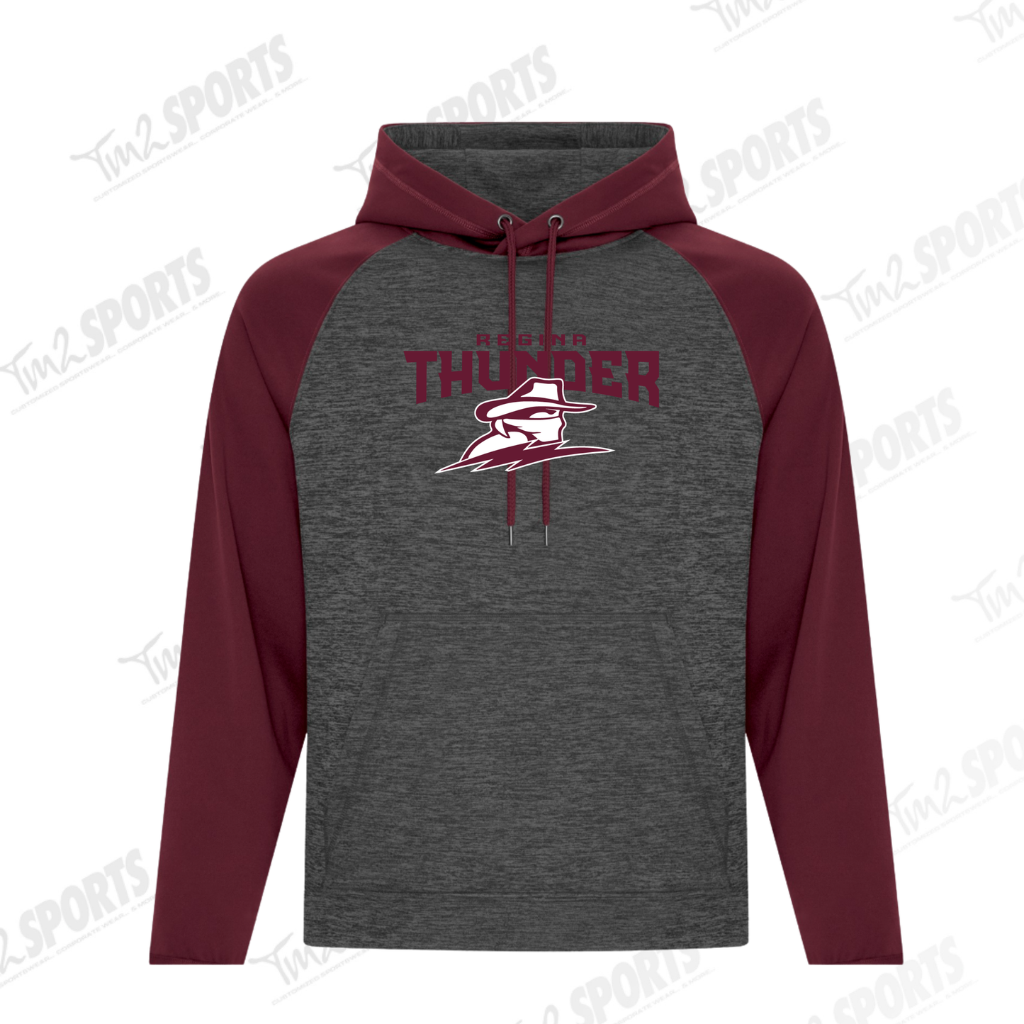 26RTFAN - Game Day Fleece Two Tone Hoodie - Maroon/Black