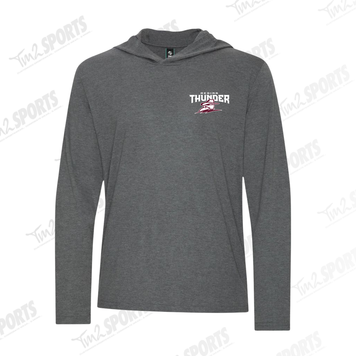 26RTFAN - Koi Triblend Long Sleeve Hoodie Tee - Grey