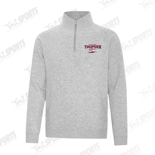 26RTFAN - Fleece Vintage 1/4 Zip Sweatshirt - Grey