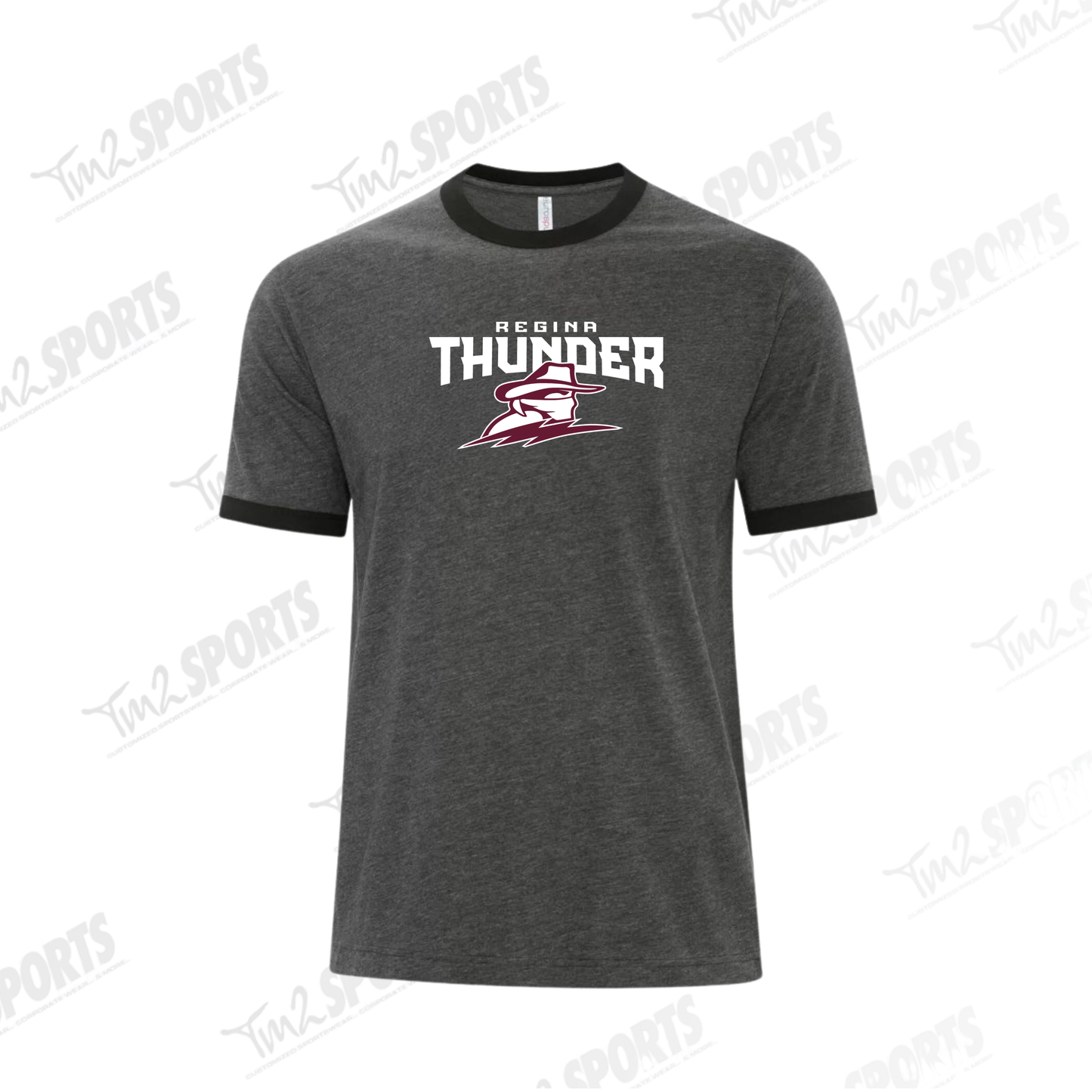 26RTFAN - Ringer Tee Eurospun - Charcoal/Black