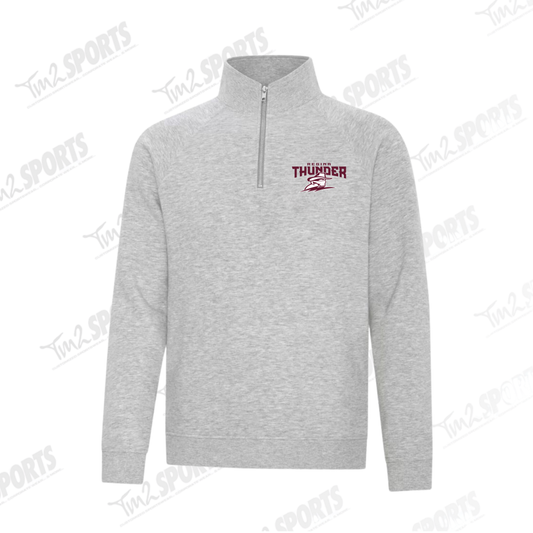 26RTFAN - Fleece Vintage 1/4 Zip Sweatshirt - Grey