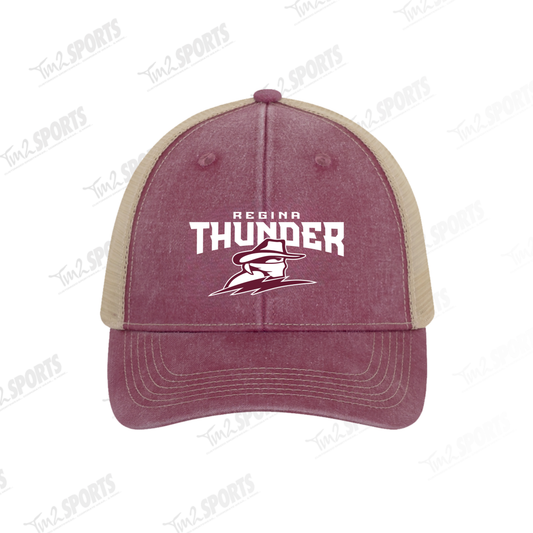 26RTFAN - Pigment Dyed Trucker Hat - Maroon/Creme