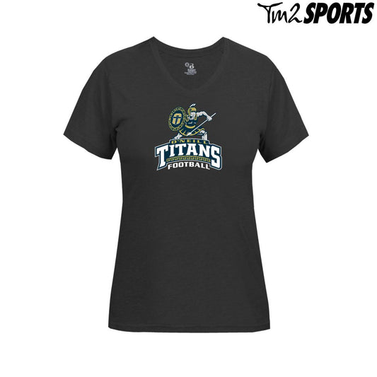 TITAN25 - Tri-Blend Women's Vneck Tee - Black