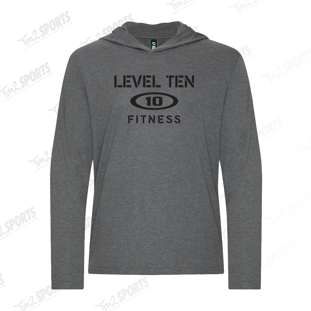 L10 - Koi Triblend Long Sleeve Hoodie Tee - Grey