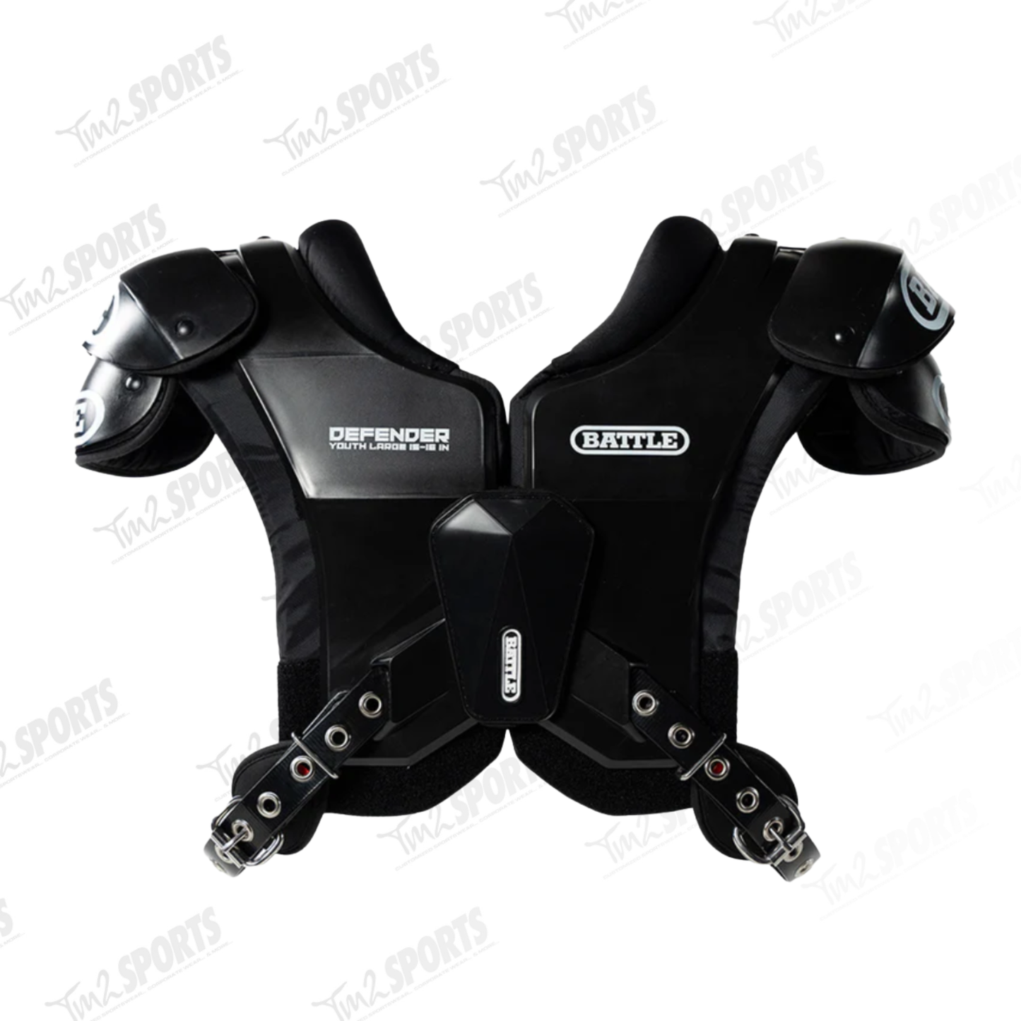 Battle Defender Lightweight Football Shoulder Pads - Black
