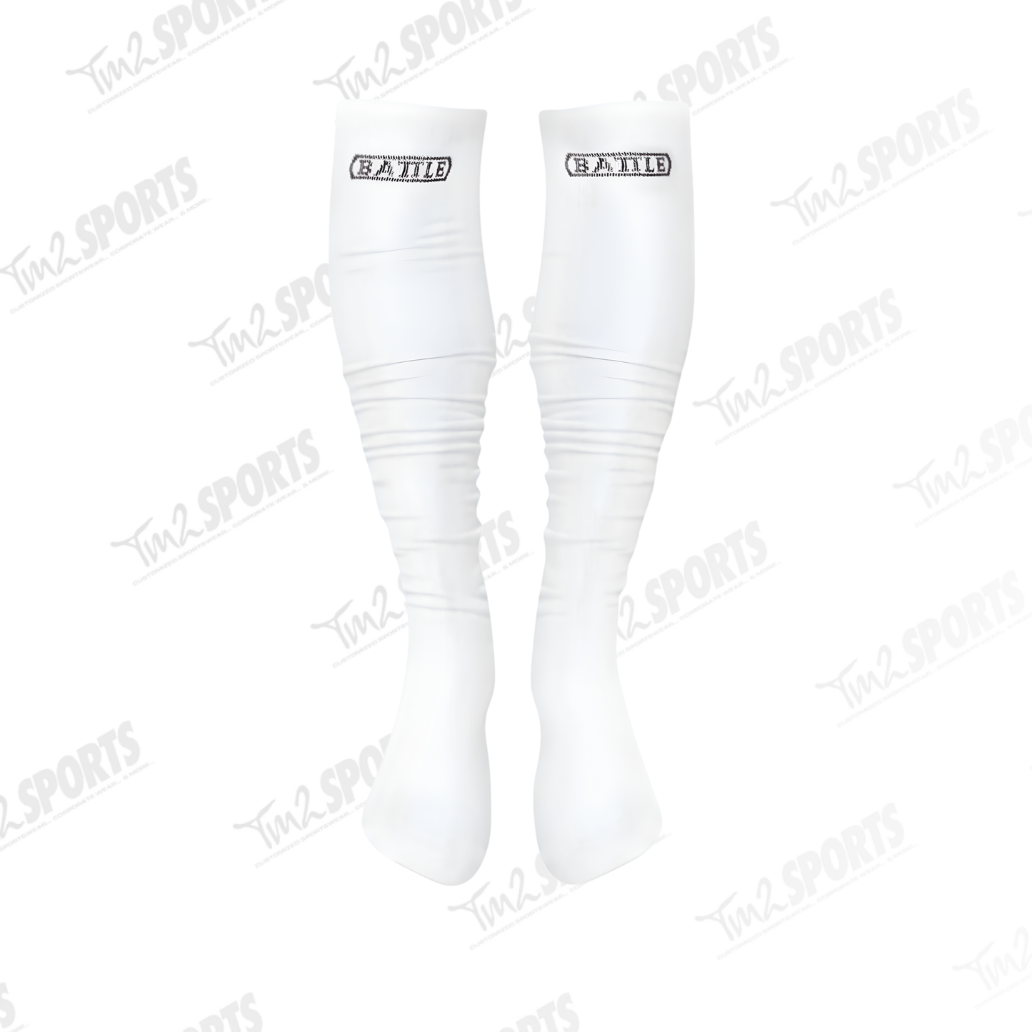 Battle Long Football Socks- White