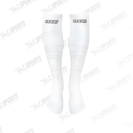 Battle Long Football Socks- White