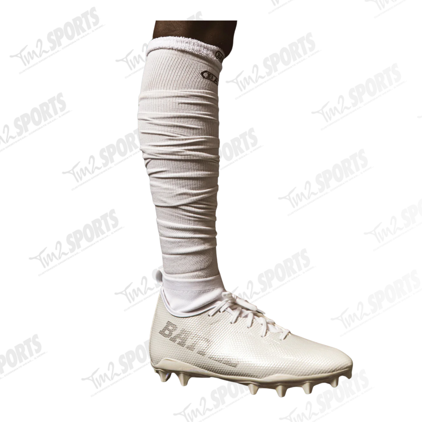 Battle Long Football Socks- White