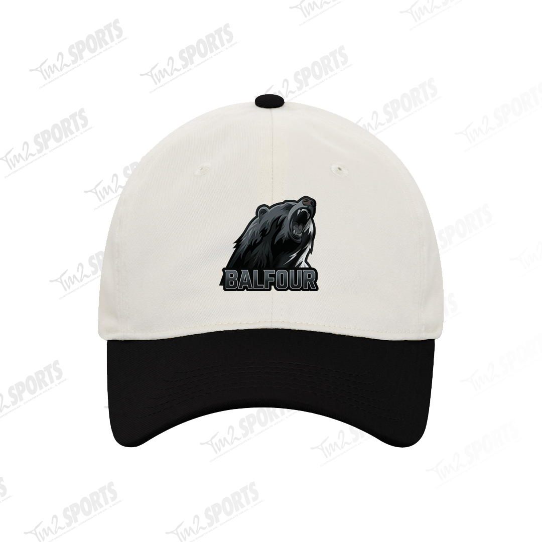 BALFC26 - Two Tone Unstructured Snapback Cap - Natural/Black