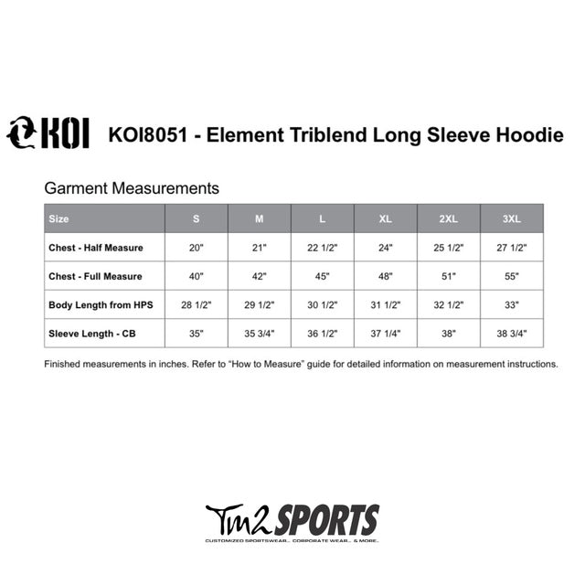 RTFAN25 - Koi Triblend Long Sleeve Hoodie Tee - Black