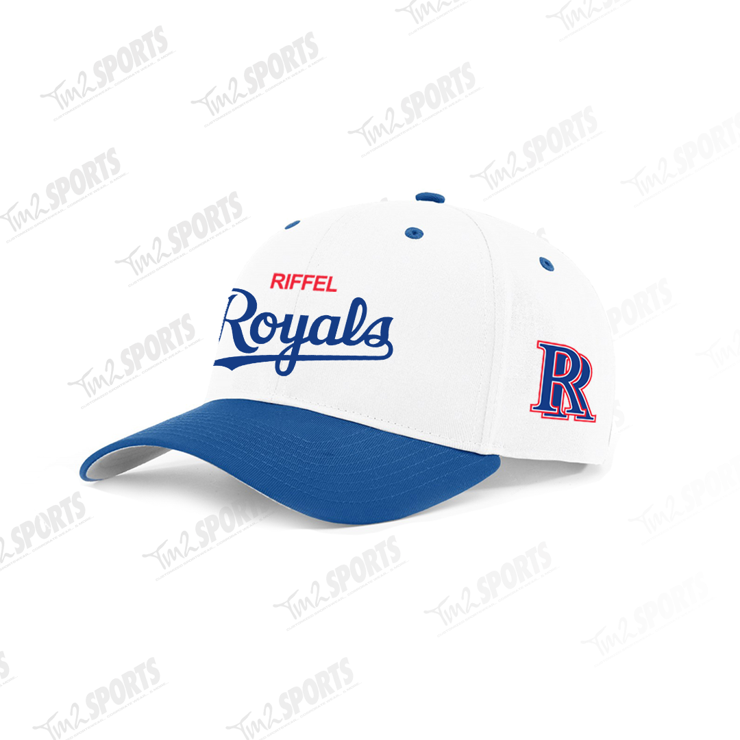 RIFF26 - Cotton-Poly Hook-And-Loop Adjustable Cap - White/Royal